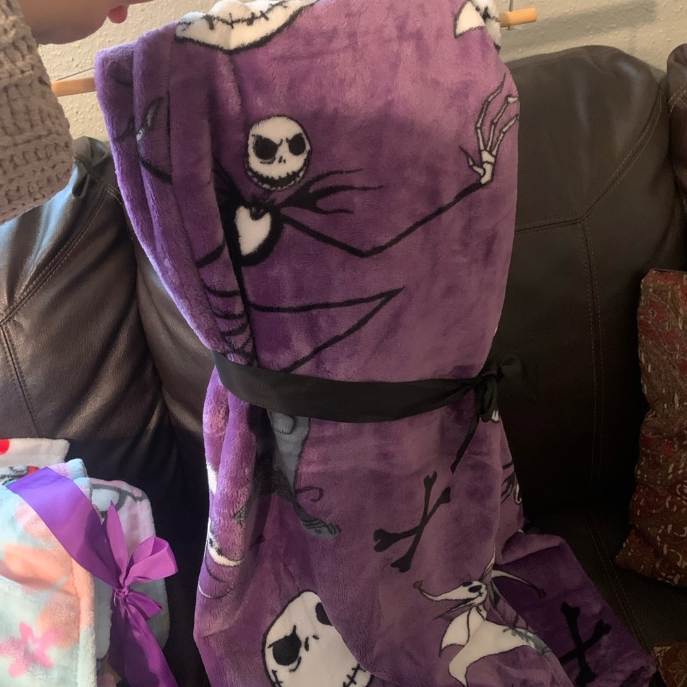 Purple Skeleton Themed Blanket